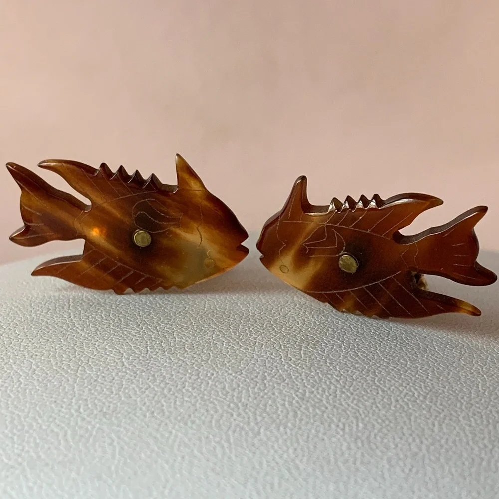 Antique 12k GF Tortoise  Cufflinks numbered